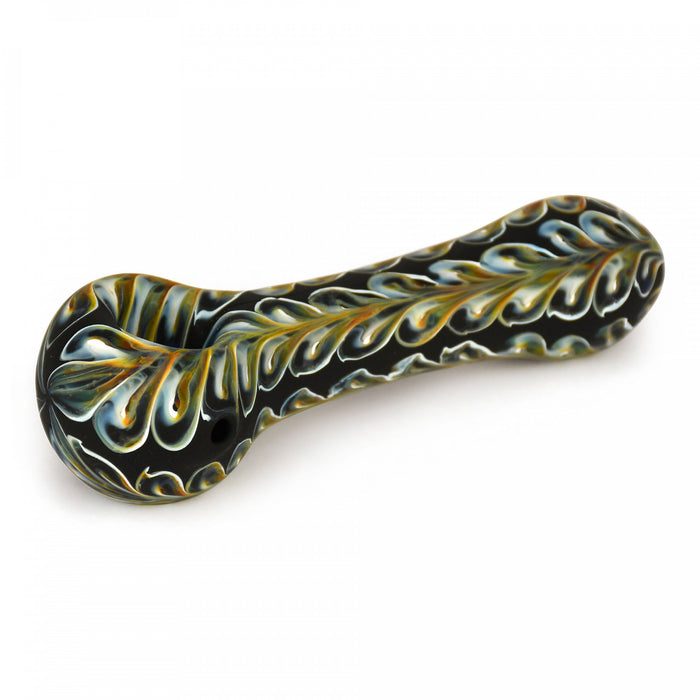 Red Eye Glass - 4.5" Frosted Paisley Glass Hand Pipe