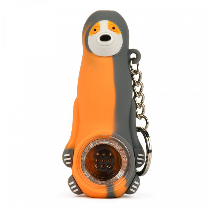 Lit™ Silicone - 3.75" Sloth Hand Pipe and Keychain