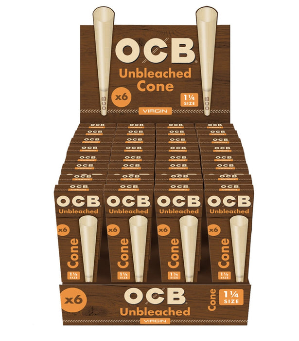 OCB - Virgin Unbleached 1¼" Pre-Rolled Cones