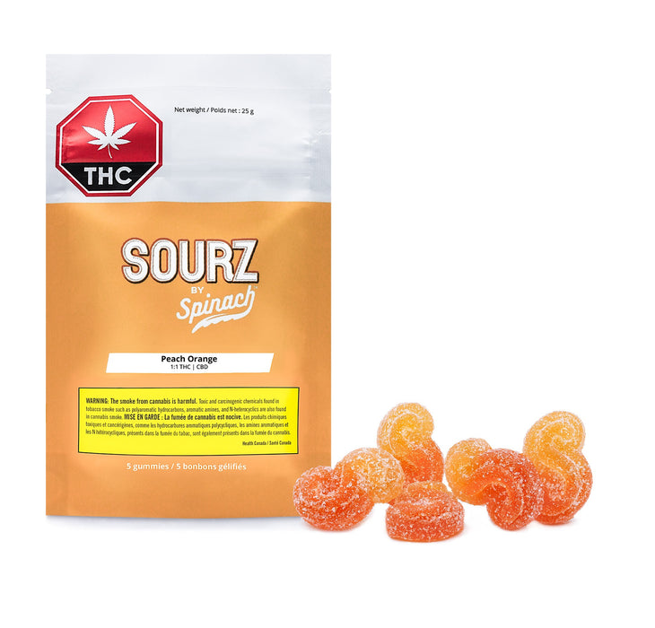 Sourz by Spinach - Peach Orange 1:1 Gummies