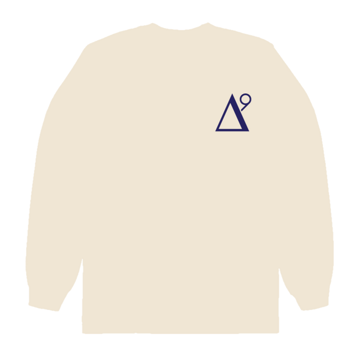 Delta 9 Cannabis - Triangle Logo with Sanskrit Logo Long Sleeves Shirt - Cream