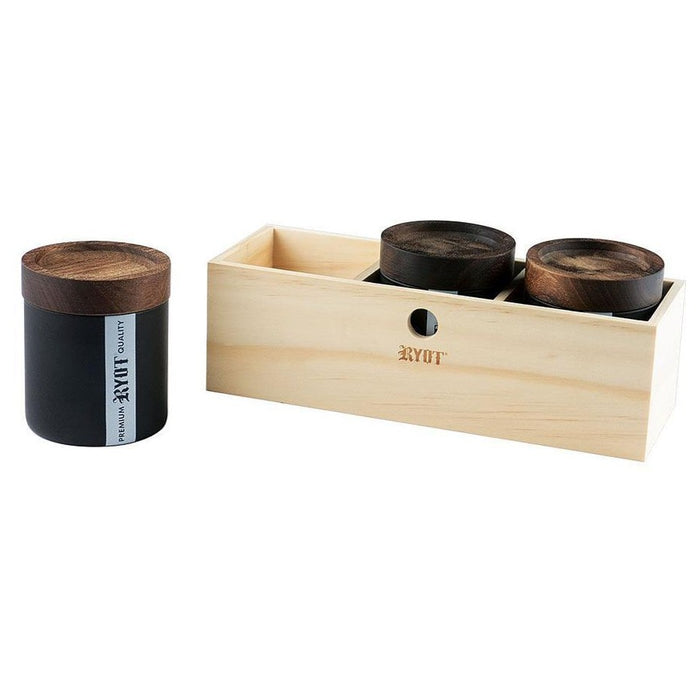 RYOT - Jar Box with 3 Black Glass Jars
