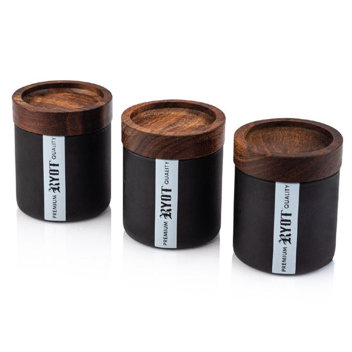 RYOT - Jar Box with 3 Black Glass Jars